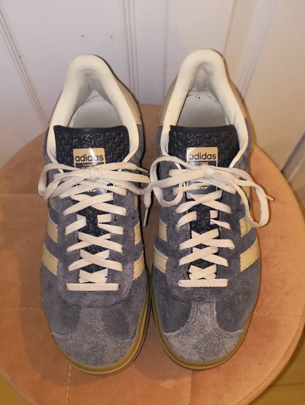Adidas Gazelle Bold Shoes Grey Magic Beige Gum Size 8.5 - Picture 2 of 8